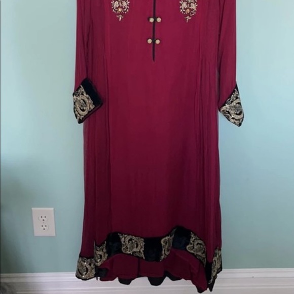 Maroon anarkali - Picture 5 of 8